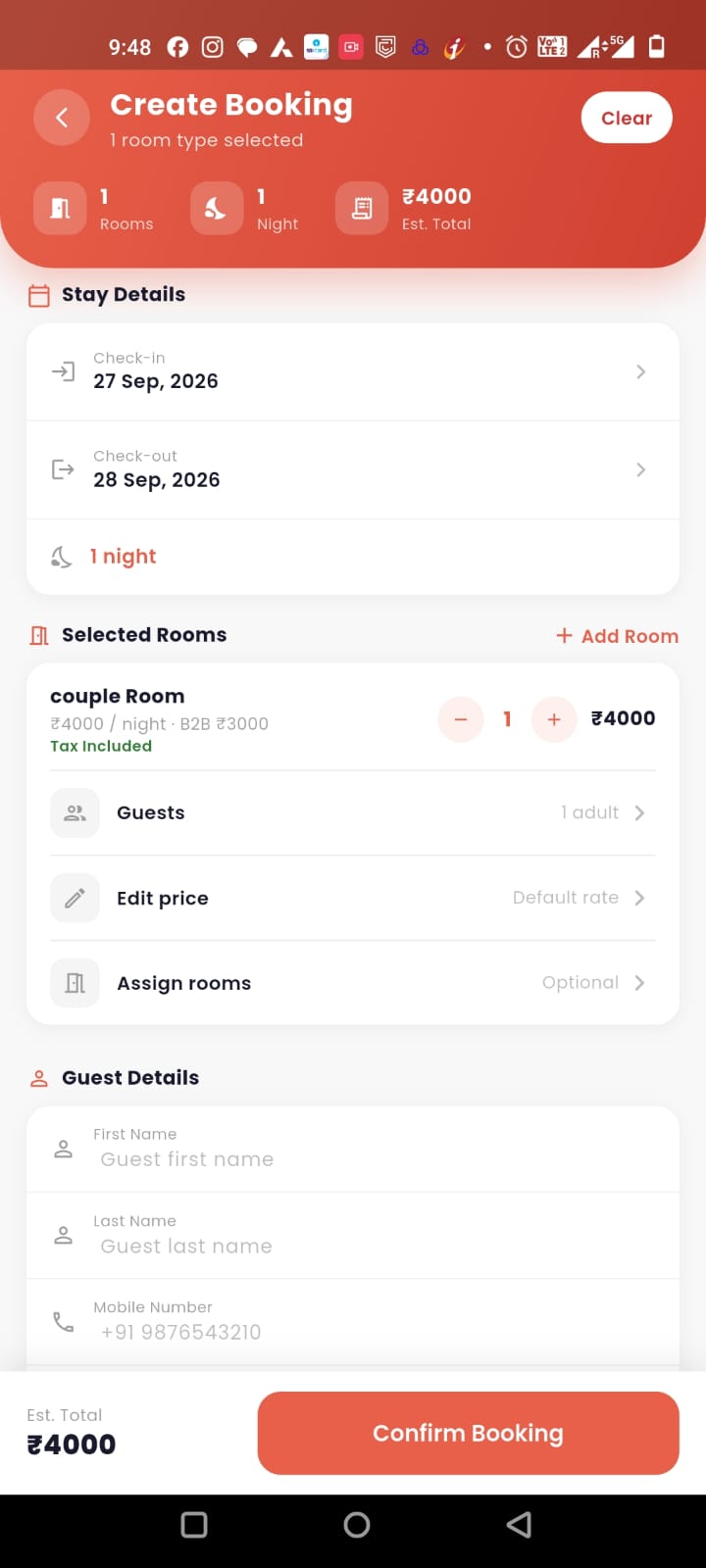 Bockaa app: Confirm the booking